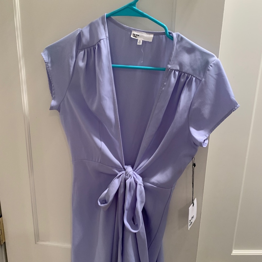By the way lavender tie dress!